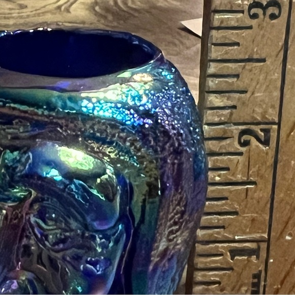 Joe St Clair Stamped Blue Carnival Witch-Head Toothpick Holder - Picture 5 of 6